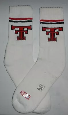 Texas Tech University TTU Red Raiders Pair of Athletic Gym Socks Size LARGE - Image 1 of 4