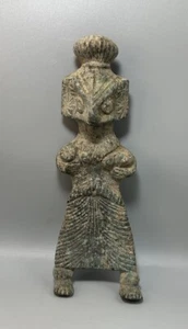 Raro ídolo de bronce de la fertilidad del período Harappa de la civilización del valle del Indo - Imagen 1 de 11