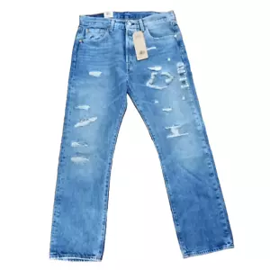 Jeans Levi's 501 para hombre corte original 66th Destructed 32W x 30L botón mosca - Imagen 1 de 12