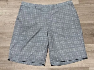 NIKE Gray Plaid Chino Golf DRI-FIT shorts Sz. 38 - Picture 1 of 10