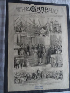 BRADFORD 1882 ROYAL VISIT, THE GRAPHIC NEWSPAPER, FRONT PAGE ONLY,MOUNTED - Picture 1 of 3