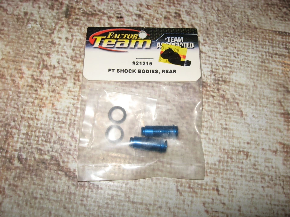 Vintage RC Associated 1:18 Rear Aluminum Shocks Threaded Blue Factory (2) 21215 - Image 1 of 1