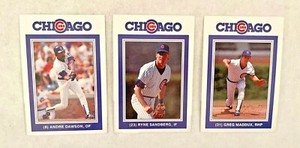 1988 David Berg Chicago Cubs Complete 27 Card Team Set SANDBERG DAWSON MADDUX