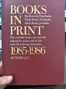 BOOKS IN PRINT 1985-86 Titles H-P. Hardcover Vol 5 - Imagen 1 de 7