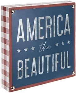 America The Beautiful Madera Pared Hogar Decoración Interior Exterior 4 de Julio Regalo - Imagen 1 de 3