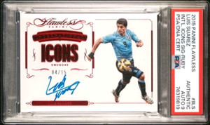 2016 PANINI FLAWLESS International icons Ruby LUIS SUAREZ AUTO /15 PSA A/9