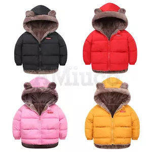 Boys' and Girls' Hooded Coat Double sided Cotton Down Kids Winter Parka - Picture 1 of 16