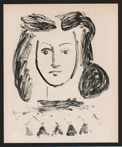 PICASSO 1956 LITHOGRAPH w/COA Vintage Pablo Picasso YOUNG GIRL portrait RARE ART - Picture 1 of 1