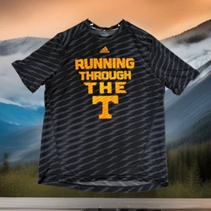 Adidas Tennessee Shirt Men Medium Lg Black Running Through The T Climalite Vols - Picture 1 of 17