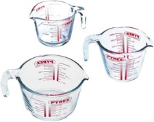 PYREX Clear Measuring Jug 1ltr 0.5ltr 0.25ltr