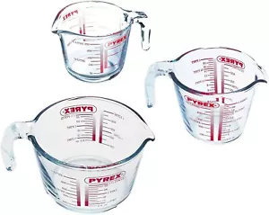 PYREX Classic Round Clear Measuring High Heat Resistance Jug 1 0.5 0.25 Liters - Picture 1 of 10