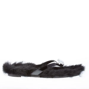 Zapatos de mujer RAS negros patentes cuero tanga deslizante sandalia con piel sintética - Imagen 1 de 7