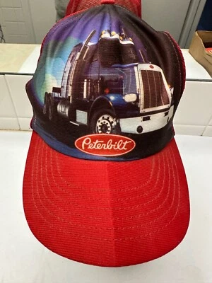 Vintage PETERBILT Red Mesh Trucker Hat - Image 1 of 4