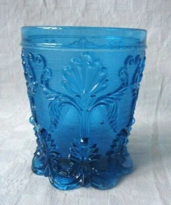 PORTIEUX EMPIRE VERRE GOBELET DE COULEUR COLORE BLEU LE CREUSOT BACCARAT ST LOUI - Foto 1 di 6