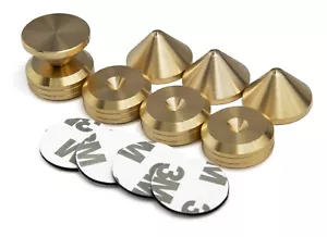 Precisiongeek BRASS 4 x Speaker Spikes + 4 x Spikes Pads + 3M adhesive pads - Picture 1 of 2