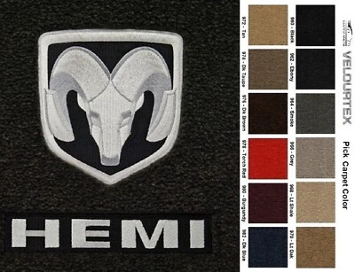Lloyd Mats Velourtex Dodge Magnum Ram & HEMI Logo Front Floor Mats (2005-2008) — 第 1/4 张图片