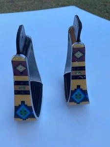 Estribos inspirados en el suroeste - patrón tribal vibrante - Imagen 1 de 5