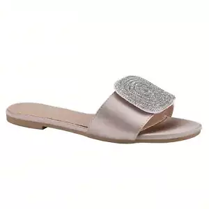 Women's Flat Rhinestone Sandals Fashion Slides Light Slippers For Summer - Picture 1 of 74