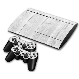 Set pellicola protettiva adesiva design skin super slim PS3 PlayStation 3 - White Wood - Foto 1 di 1