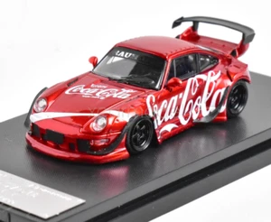SW 1:64 Red Coke 911 RWB 993 Racing Sports Model Diecast Metal Car - Imagen 1 de 3