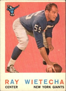 1959 Topps Football Card #99 Ray Wietecha - VG
