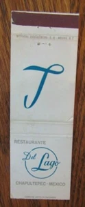 CHAPULTEPEC, MEXICO MATCHBOOK MATCHCOVER: DEL LAGO RESTAURANT -F - Picture 1 of 1