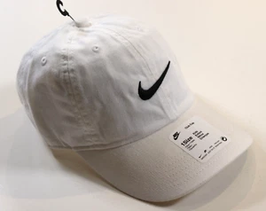NIKE CLUB SWOOSH COTTON CAP HAT WHITE FV5588-100 UNISEX KIDS YOUTH GIRLS BOYS - Picture 1 of 17