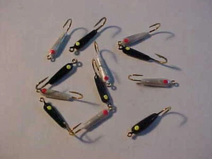 12 NEUE ROCKER EISANGELN SORTIMENT JIGS GRÖSSE 10 für Rutenrolle Schnur Pearl Black - Bild 1 von 4