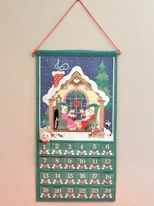 Avon 1987 Countdown Christmas Hanging Advent Calendar Santa & Mrs ORIGINAL MOUSE - Picture 1 of 9