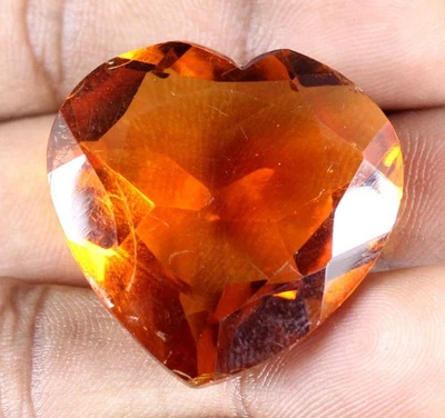 Gemas en forma de corazón citrino naranja amarillento 63,90 quilates certificadas T15951 oferta de parachoques Foto 1 de 4
