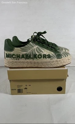 Michael Kors White Green Round Toe Lace-Up Espadrille Womens Shoes Size 8M - Image 1 of 4