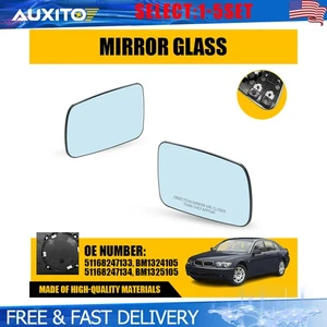 Driver Passenger Heated Blue Tinted Mirror Glass For BMW 325Ci 330Ci 01-06 2-10X - Picture 1 of 20