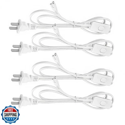 T5 T8 LED Light Plug Extension Cord with On/Off Switch - 6FT/1.8M Power Cable - Image 1 of 4