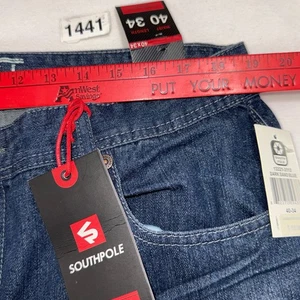 Vintage Southpole Jeans Herren 40 34 Relaxed Fit Dunkelsandblau Neu mit Etikett Y2K Hip Hop Retro - Bild 1 von 12