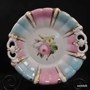 CT Tielsch Altwasser 10 1/4" Deep Plate Hand Painted Large Rose w/Gold 1870-1910 - Picture 1 of 12