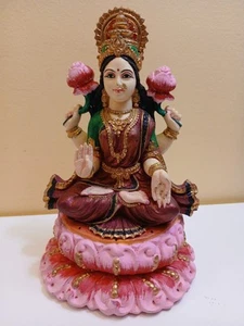 6,5" LAKSHMI Hindu Göttin des Reichtums Glück Schönheit Ton Statue Figur-T2 - Bild 1 von 12