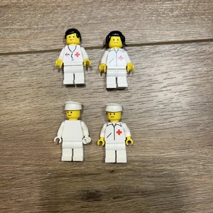 Lot of 4 Lego Minifigures Doctor Nurse EMT Medical Lego City Town 1980's Vintage - Picture 1 of 3