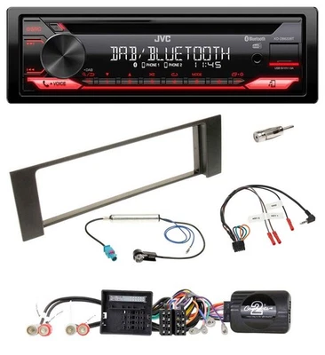 JVC CD DAB USB Bluetooth Lenkrad Autoradio für Audi A4 00-04 B6 Quadlock Fakra - Bild 1 von 4