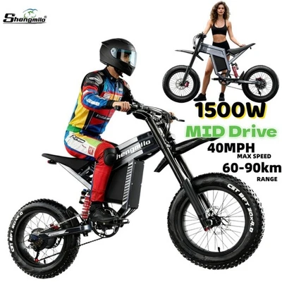 Bicicleta Eléctrica 1500W 20" 60V 30Ah Fatbike E-Moto para Aventuras,Envío Gratis Foto 1 de 4