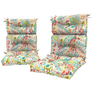 2 Pack Outdoor/Indoor High Back Chair Cushions, Deep Seat Patio Seat and Back... - Picture 1 of 8