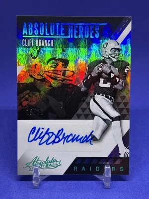 2017 Panini Absolute Heroes Auto /21 Cliff Branch AHA-CB Jersey Number Raiders - Image 1 of 2
