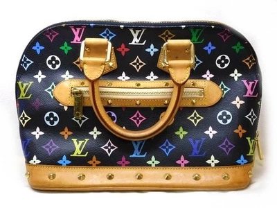 Louis Vuitton Monogram Multicolor Alma Handbag Studded Noir Black M92646 - Image 1 of 4