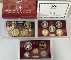 2010-S US Mint Silver Proof Set with COA & Box 14 Coins - Picture 1 of 1