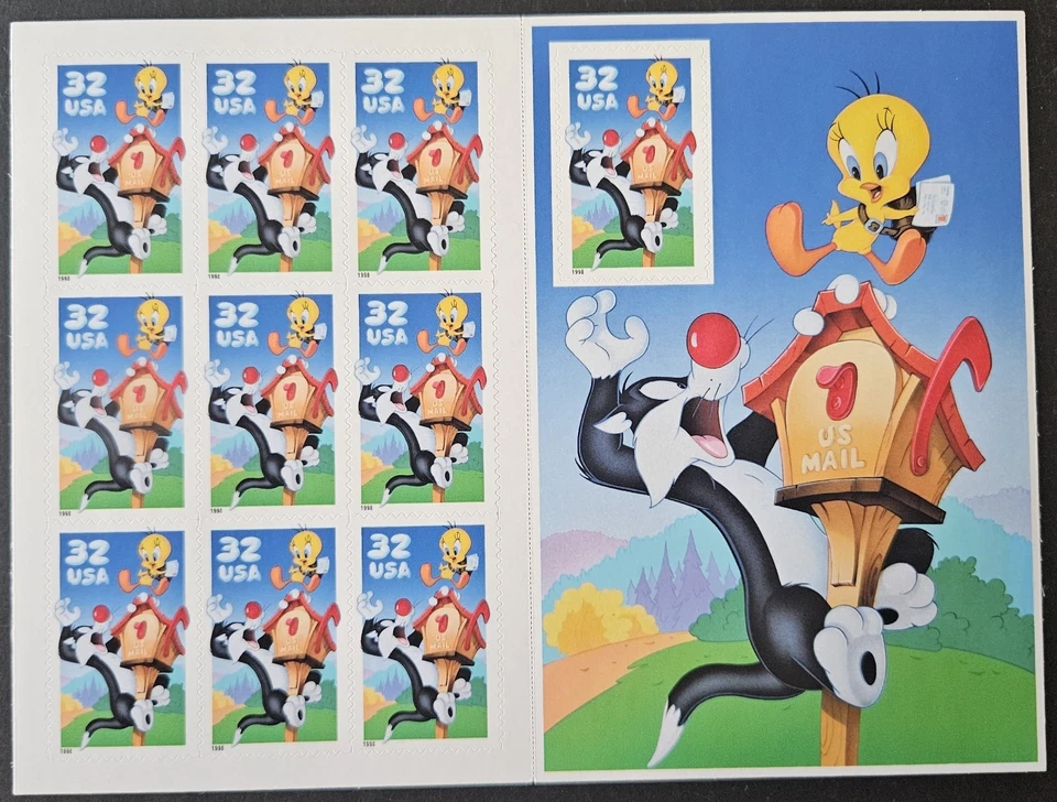 US Scot t# 3204 - Sylvester and Tweety - 1998 - Sheet of 10 Stamps - MNH - Image 1 of 1