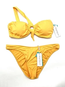 Seafolly Bikini Set Active Talla 40 Buttercup Bandeau One Shoulder Panty - Imagen 1 de 13