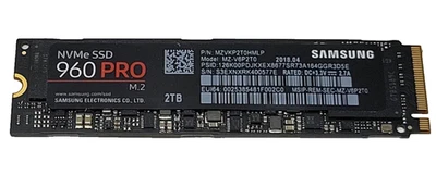 Samsung 960 PRO 2TB NVMe M.2 SSD SOLID STATE DRIVE MZ-V6P2T0 100% HEALTH - Image 1 of 2