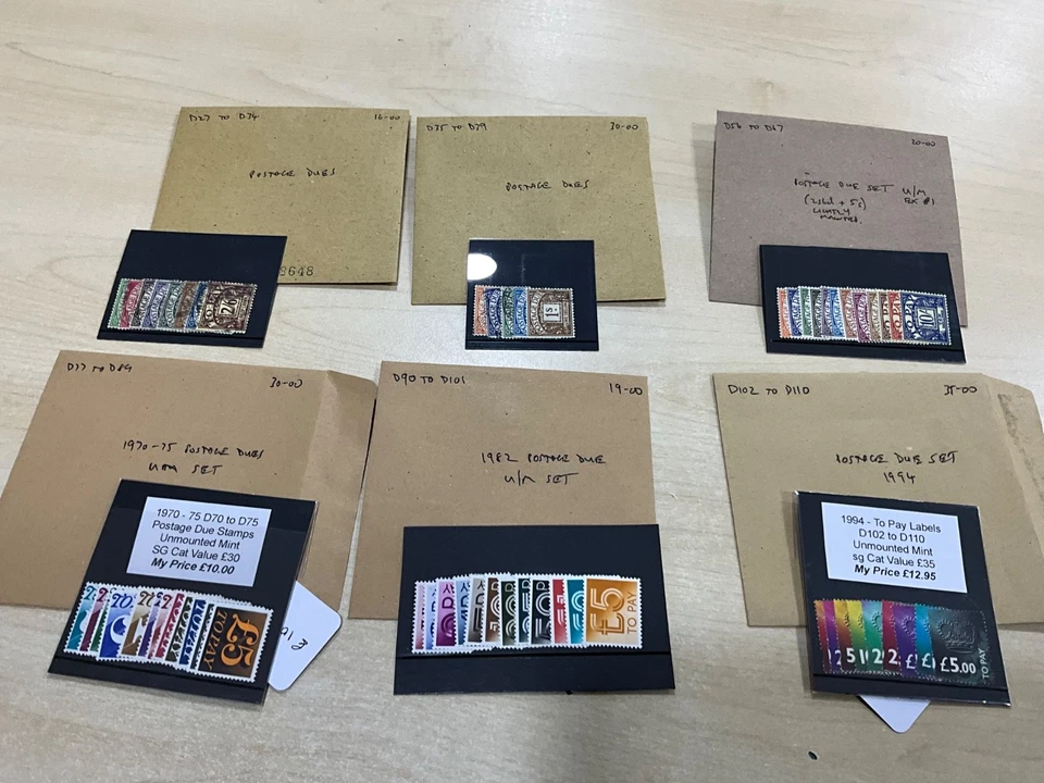 GB Postage Dues Mint & Used 6 set # 70 — 第 1/4 张图片