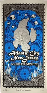 🎶 Phish Atlantic City 2012 Poster 🎸 Psychedelic Art 🐟 Ltd Ed #18/100 signiert - Bild 1 von 8