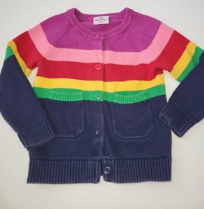Hanna Andersson Rainbow Stripe Cardigan Sweater size 110 (5) - Picture 1 of 3