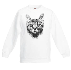 Hypnotised Cat Children's / Kids Unisex Sweatshirt Jumper - Funny Cat Kitten - Picture 1 of 1